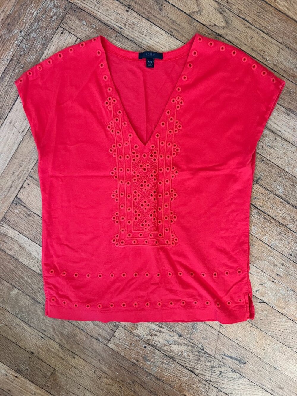 J. Crew Eyelet Cap Sleeve Shirt (like new)